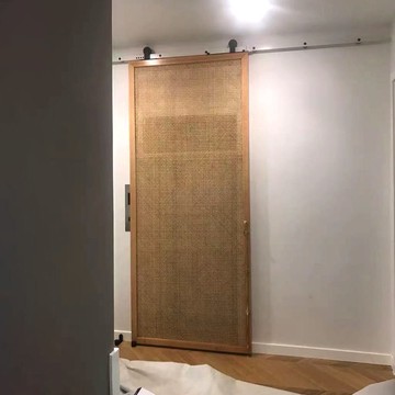 【公司貨 免運 速發】開發票 客製 推拉門藤編移門新款木門屏風酒店餐廳茶樓對開門窗洗手間吊頂藤門