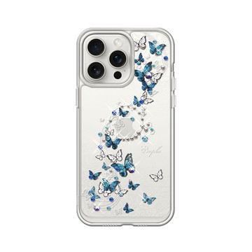 APBS iPhone 18/17/16/15/14/13/12系列 防震雙料水晶彩鑽手機殼-藍色圓舞曲