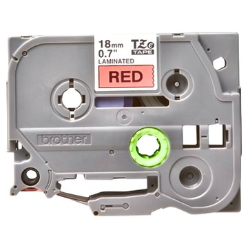 NEXTPAGE 台灣榮工 相容護貝標籤帶 適用於PT系列標籤機 18mm 色帶總長約8米  紅底黑字