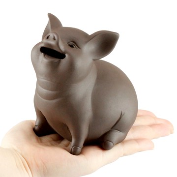 慈緣正堂 十二生肖陶瓷豬擺件 中式紫砂豬存錢罐只進不出創意兒童