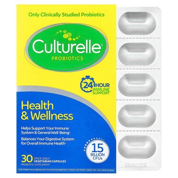 Culturelle, 益生菌，衛生與健康，150 億 CFU，30 粒每日一次素食膠囊