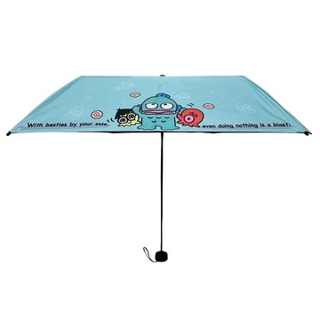 人魚漢頓 口袋三折傘 可愛授權印花圖 輕巧好攜帶 遮蔽直徑 90cm  多色