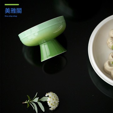 墨己 醒春集玉泥白瓷仿宋高足茶杯功夫茶具 家用品茗杯翡翠綠主人杯myg8021