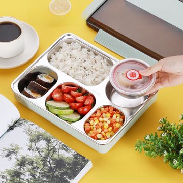 304不銹鋼飯盒上班族學生專用兒童餐盤分格多功能便攜式帶飯便當
