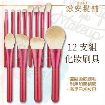 12入化妝具組 刷具 刷具組 化妝刷 眼影刷 眉刷 粉底刷 粉餅刷 腮紅刷 遮瑕刷 彩妝刷具套 化妝刷具組 彩妝刷 檢定