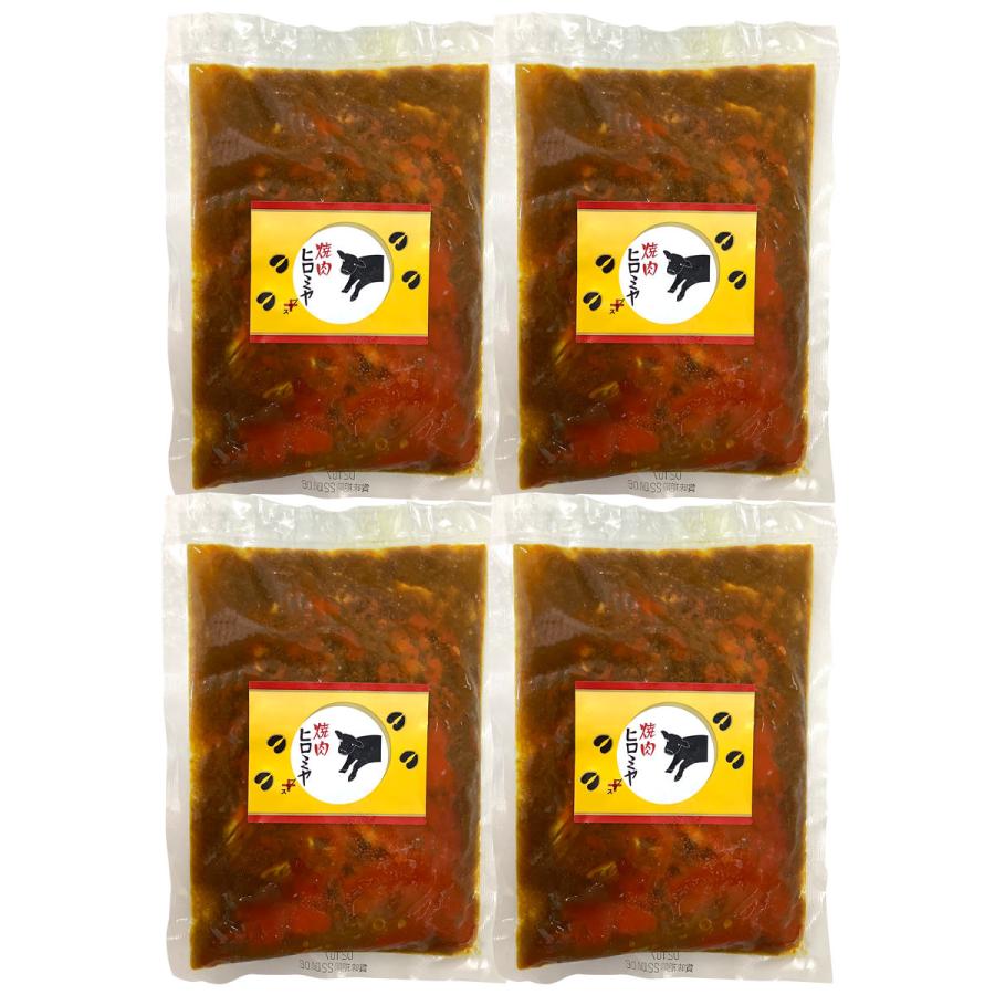 焼肉ヒロミヤ＋ 黒毛和牛すじ特製カレー 辛口 4個セット 冷凍食品 カレー