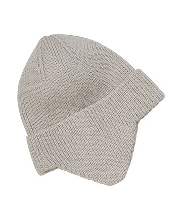 素面褐色羊毛針織毛帽(遮耳)50cm