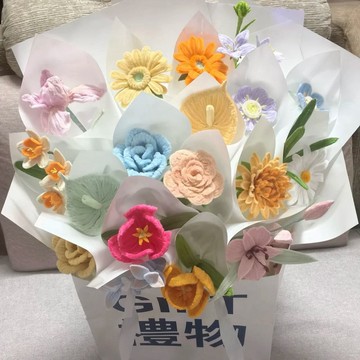 🔥新款🔥一嵗一禮扭扭棒花束創意diy手工材料包自製送女朋友拍照生日禮物diy毛線針織/手作材料包/鉤織毛線 KF2J