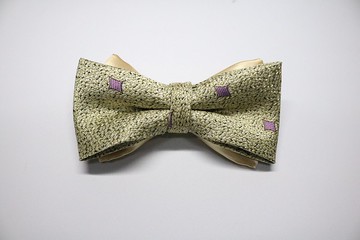 浅色编织纹路星星领结/绅士风八字结