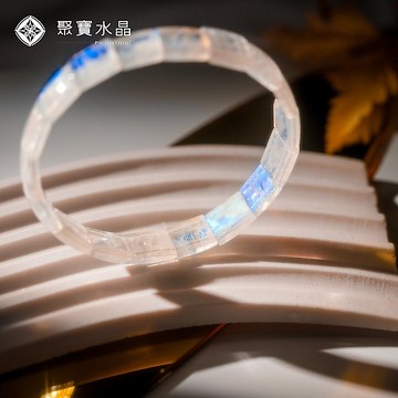 【印度藍暈月光石鐲排】手鍊 項鍊 超七水晶 耳環 手鐲 原礦 手珠 吊墜 聚寶水晶