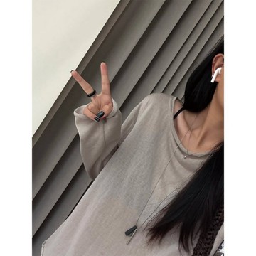 小紅書同款天絲罩衫2026夏季薄款自在呼吸感寬鬆舒適微透外穿T卹