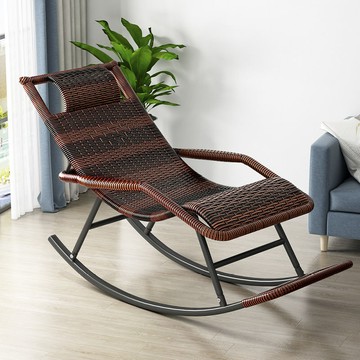 藤椅搖椅成人午睡躺椅客廳陽臺懶人椅逍遙椅老人休閑搖搖椅藤搖椅[010209DD]