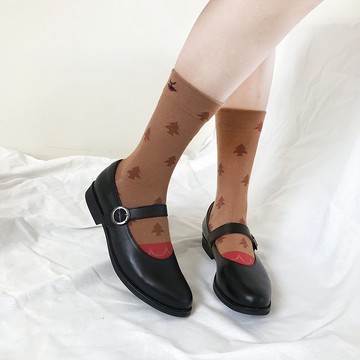 全真皮瑪莉珍娃娃鞋-簡雅黑皮鞋