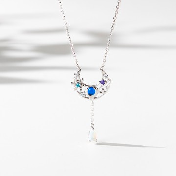 【輕奢】阿提米斯-925純銀蛋白石/彩色鋯石項鍊