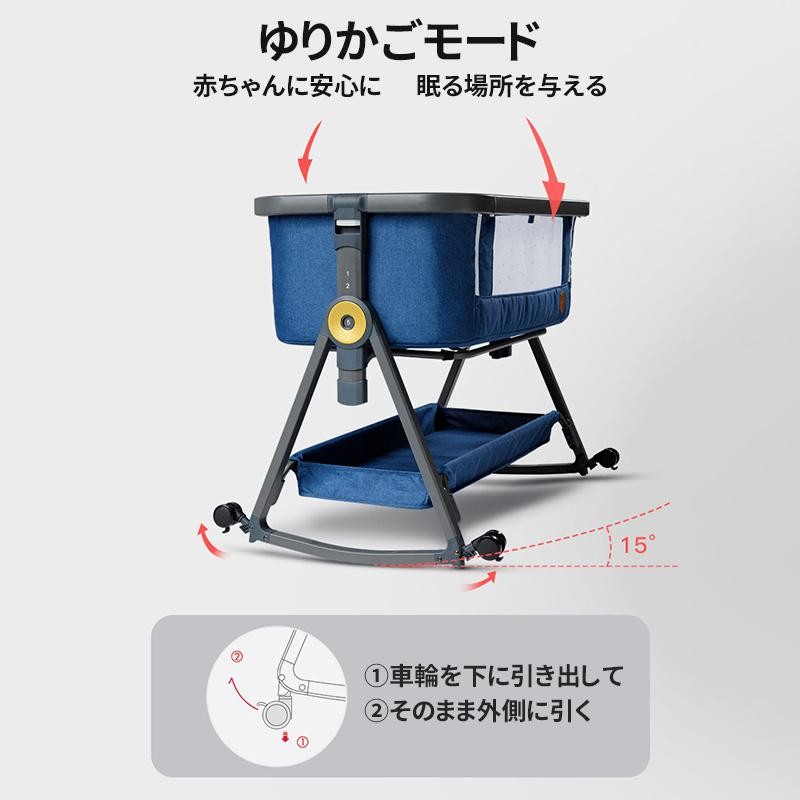 ZOOBLY ベビー ベッド SGS認証済 添い寝 新生児 折りたたみ ゆりかご