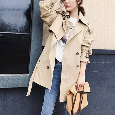 アウター レディース 冬 コート トレンチコート レディース 就活 通勤 ベージュ ウエストベルト付き Vネック スプリングコート 春 秋 シンプル 大人 着回し 通販 Lineポイント最大get Lineショッピング