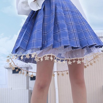 安全褲jk制服女裙撐南瓜褲防走光蕾絲薄款jk打底褲下擺小星星內襯