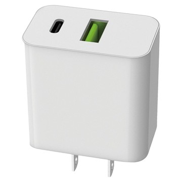 MCK 科技 20W 雙孔快充電源供應器  白色  1個