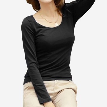 秋冬必備  彈力保暖柔軟內絨圓領內外穿上衣- 九色售 [MUS15043]