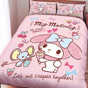 MY MELODY 美樂蒂 磨毛卡通 被套  雙人(182 x 212cm)  美樂蒂甜點時間 粉色