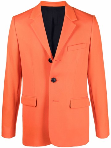 AMI Paris - single-breasted wool blazer - unisex - Wool - 44 - Orange
