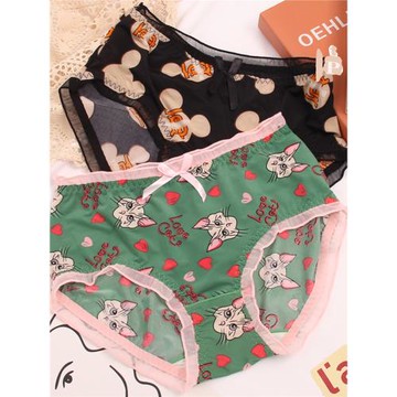 胖MM200斤速干內褲女蕾絲性感牛奶絲中腰大碼加肥棉襠女士三角褲