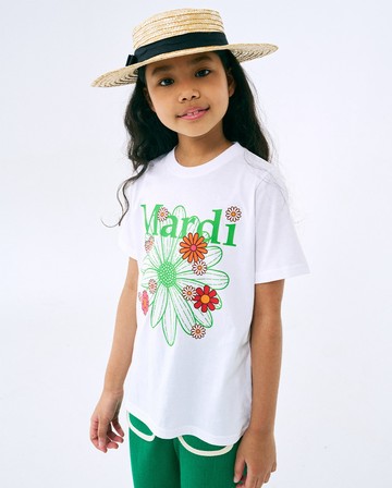 MARDI MERCREDI 童裝 印花短TEE 白色 經典小雛菊 繽紛綠花 純棉 KIDS TSHIRT FLOWERMARDI BLOSSOM