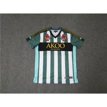 嘻哈街頭美潮牌拼色v領jersey運動足球服短袖T恤滌綸街舞bboy大碼