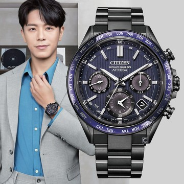 CITIZEN 星辰 太空 紺星 光動能GPS衛星對時錶-44.6mm CC4059-64L