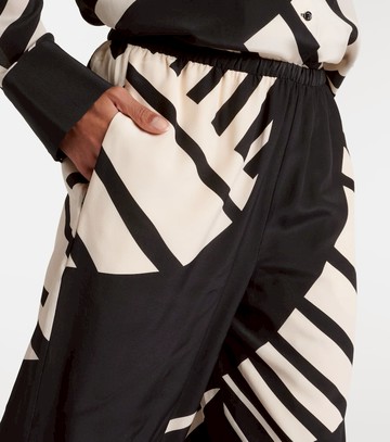 SIR Printed mid-rise silk wide-leg pants