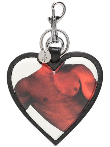 JW Anderson - heart-charm keyring - women - Calf Leather - One Size - Black