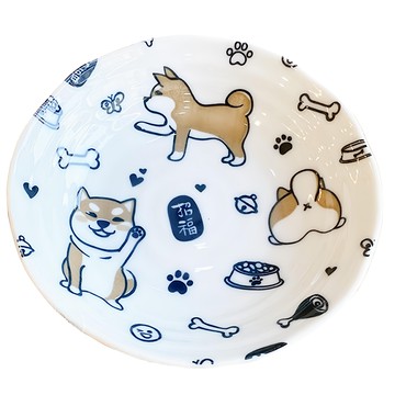Ciao Li 僑俐餐瓷 深皿  6吋  柴犬 白色  1個