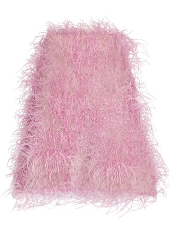 Oscar de la Renta - feather-detail strapless minidress - women - Silk/Polyamide - 0 - Pink