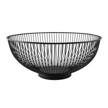 《EXCELSA》Eclipse直紋鏤空水果籃-黑32cm-- 水果盤 水果籃 麵包籃