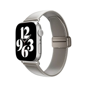SwitchEasy 魚骨牌 2024 Classic 磁吸真皮錶帶 40/41/42mm  Apple Watch S4~S10  灰色  1個