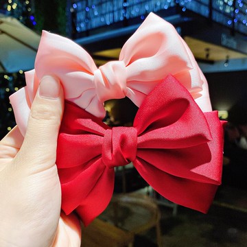 紅色蝴蝶結發夾網紅兒童女童發圈寶寶頭飾公主發卡夾子發飾