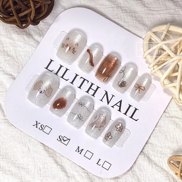 可隔日到貨！貓狗日記貓眼穿戴甲  可拆卸顯白百搭光療穿戴甲 美甲貼片 美甲穿戴甲 貓眼穿戴甲  甲片 假指甲 指甲貼