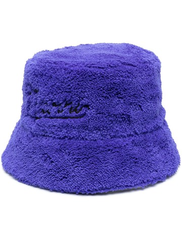 Marni - shearling bucket hat - women - Polyester/Cotton - L - Blue