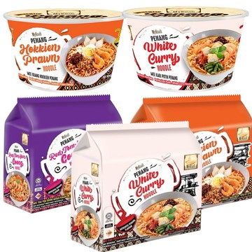 *貪吃熊* 馬來西亞 Mykuali 檳城 紅酸辣湯味 泡麵 杯麵 白咖哩風味 福建蝦味 調合米粉 香濃魚湯味