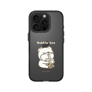 iPhone 16 Pro Clear (相機按鈕) 酷墨灰 - 嗨小強 Hi John - I Love Bubble tea