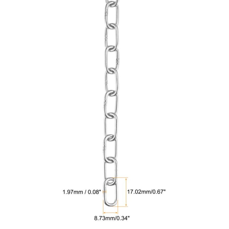 uxcell プルーフコイルチェーン リンクチェーン 77Lbs耐荷重 316