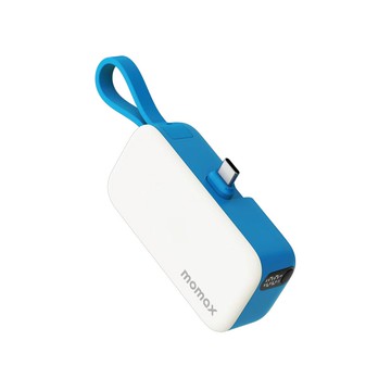 Momax 1-Power Mini 5000mAh 迷你帶線行動電源-藍色