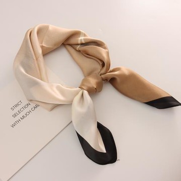 小眾淡色系原創絲巾百搭春秋小方巾裝飾領巾薄款頭巾飄帶商務領巾