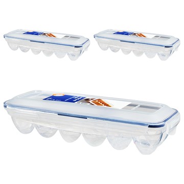 LocknLock 樂扣樂扣 12格雞蛋收納盒 大型 HPL954S3  320 x 120 x 75mm  半透明  3個