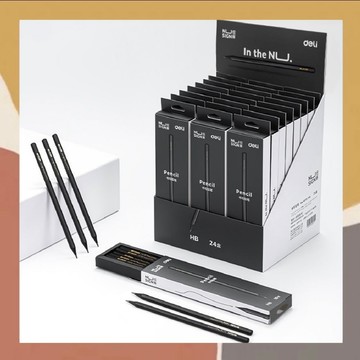 ［so媽］✨台灣現貨📦得力 deli 黑木鉛筆 書寫專用筆 文具用品 2B HB 美術用品 六角鉛筆