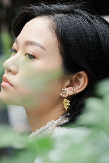 金穗耳墜 淡水珍珠 日本珠 黃銅 耳環