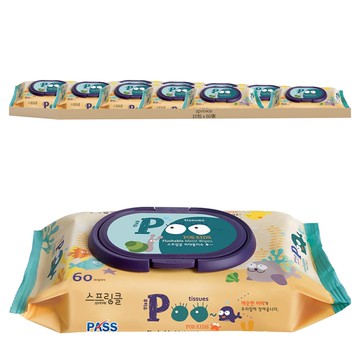 SPRINKLE 兒童專用 POO 掀蓋型可沖式濕紙巾 10包  60張