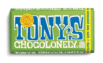 Tony Chocolonely Dark Chocolate Bar Almond Sea Salt 6.35 oz