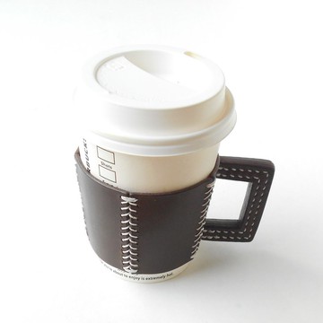 五角皮革杯套 棕色