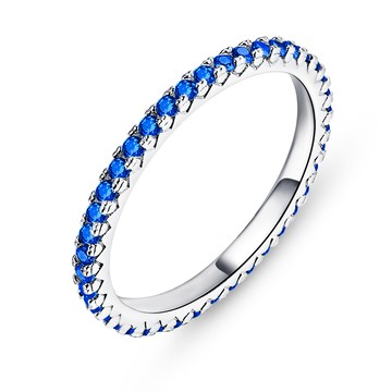 925純銀戒指．線戒．防小人尾戒．深藍鋯． J款．無禮盒